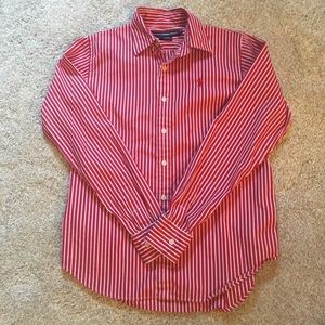 Polo Ralph Lauren Red and White Striped ButtonDown